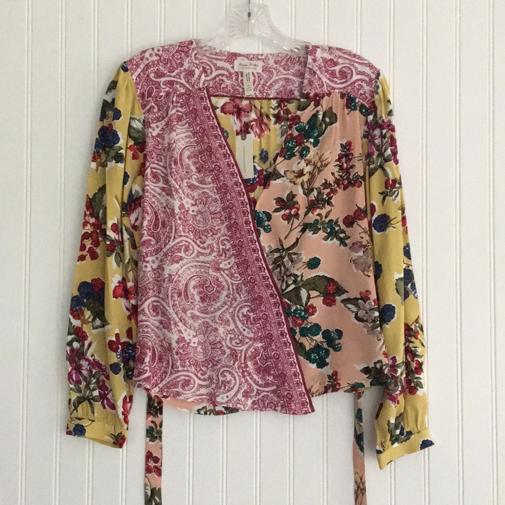 Anthropologie Meadow Rue multi-patterned top SIZE 0 HOST PICK 🎉🎉